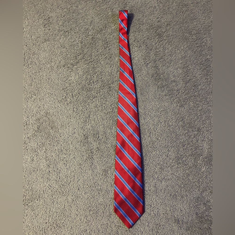 Brooks Brothers 346 Pure Silk Stripe Print Tie‎